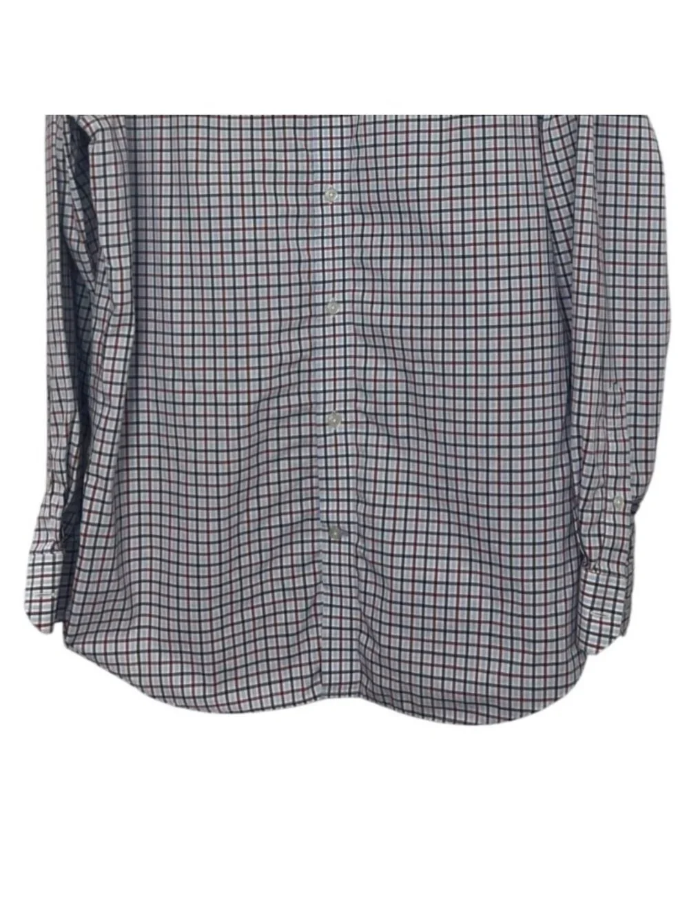 Banana Republic Button Front Shirt Grant Fit Checkered Large Red Blue